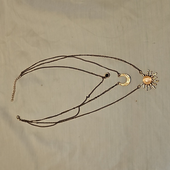 Three necklace moon stone and sun chin is 18 in - Picture 2 of 2